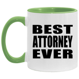 Best Attorney Ever - 11oz Accent Mug Green