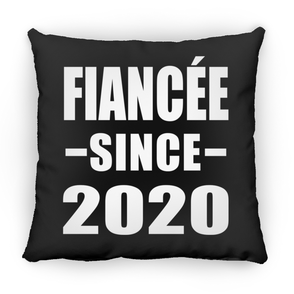 Fiancee Since 2020 - Throw Pillow Black