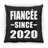 Fiancee Since 2020 - Throw Pillow Black