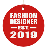 Fashion Designer Established EST. 2019 - Circle Ornament
