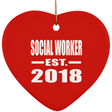 Social Worker Established EST. 2018 - Heart Ornament