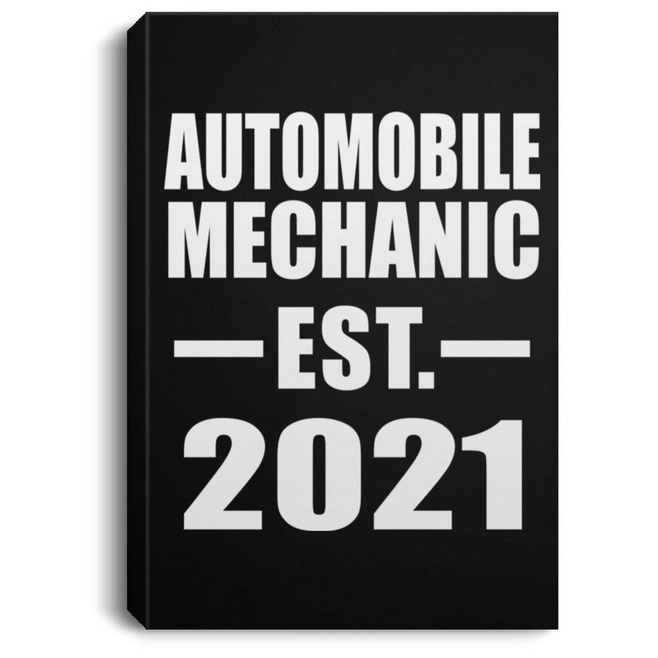 Automobile Mechanic Established EST. 2021 - Canvas Portrait