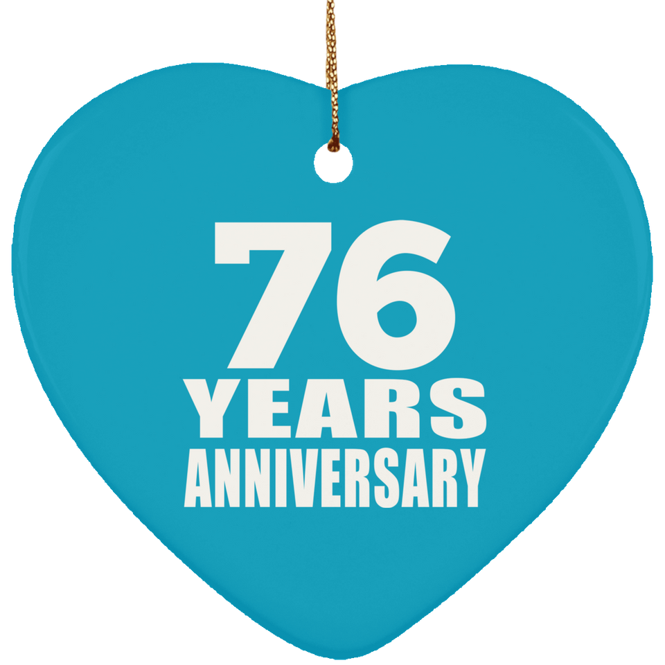 76th Anniversary 76 Years - Heart Ornament