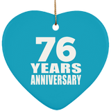 76th Anniversary 76 Years - Heart Ornament