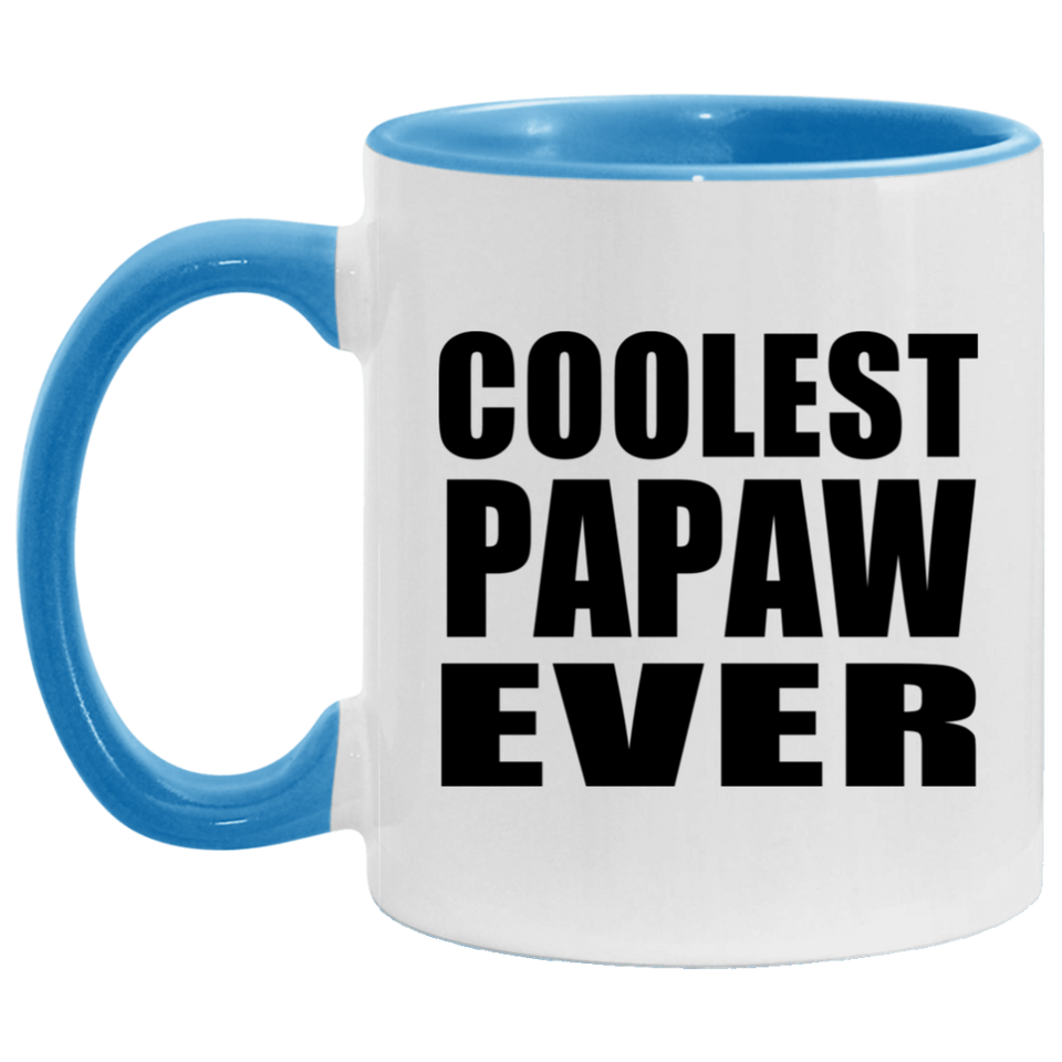Coolest Papaw Ever - 11oz Accent Mug Blue