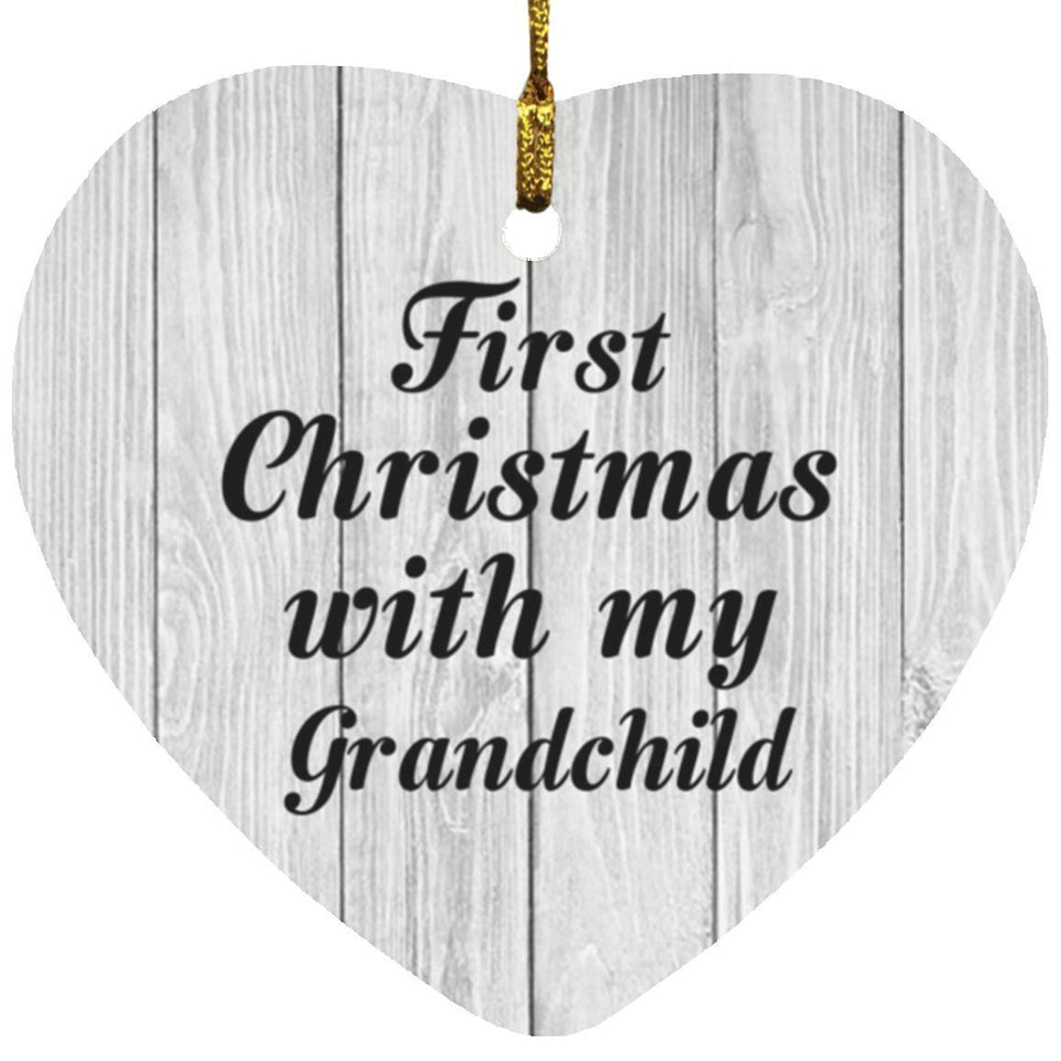 First Christmas With My Grandchild - Heart Ornament F