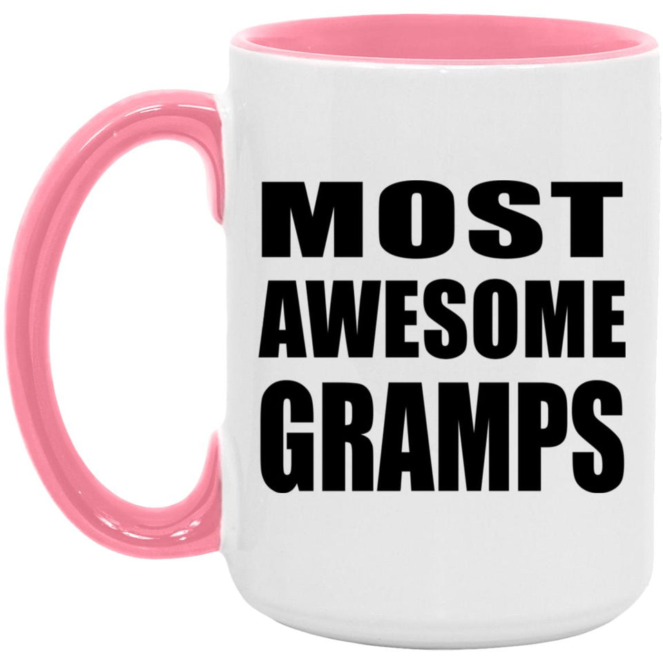 Most Awesome Gramps - 15oz Accent Mug Pink