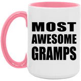 Most Awesome Gramps - 15oz Accent Mug Pink