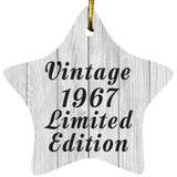 57th Birthday Vintage 1967 Limited Edition - Star Ornament F
