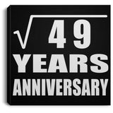 7th Anniversary Square Root of 49 Years Anniversary - Canvas Square