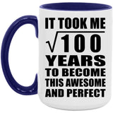 10th Birthday Took Square Root of 100 Years To Awesome - 15oz Accent Mug Purple