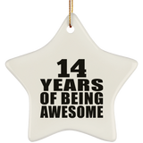14th Birthday 14 Years Of Being Awesome - Star Ornament