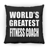 World's Greatest Fitness Coach - Throw Pillow Black