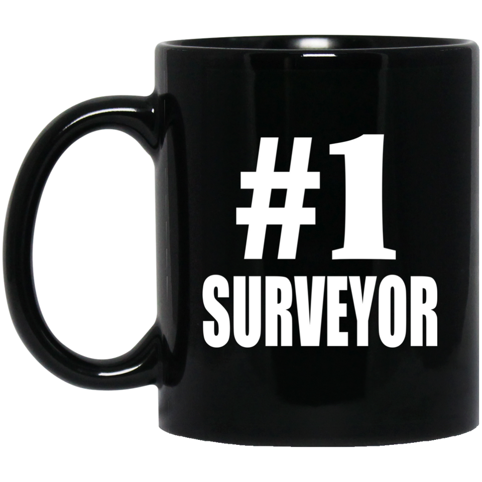 Number One #1 Surveyor - 11 Oz Coffee Mug Black