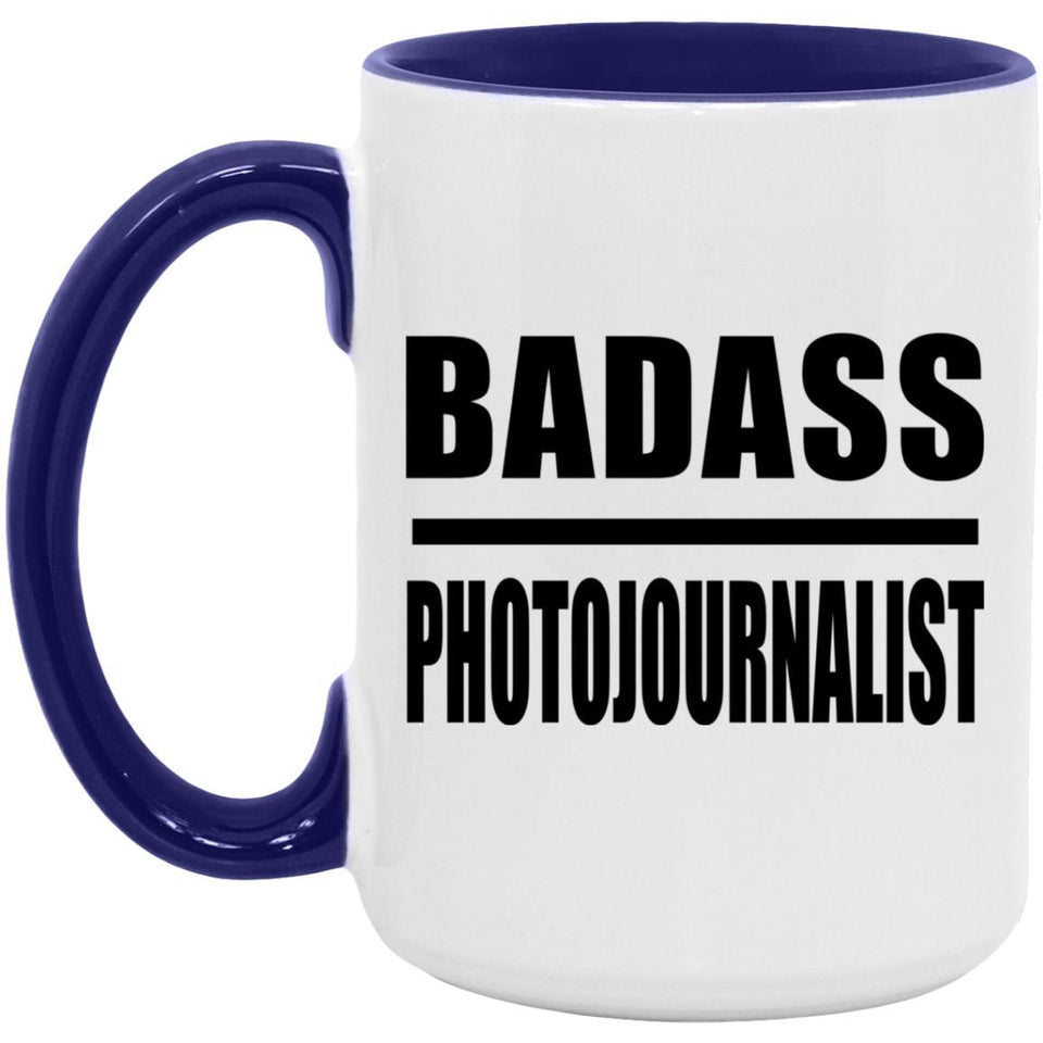 Badass Photojournalist - 15oz Accent Mug Purple