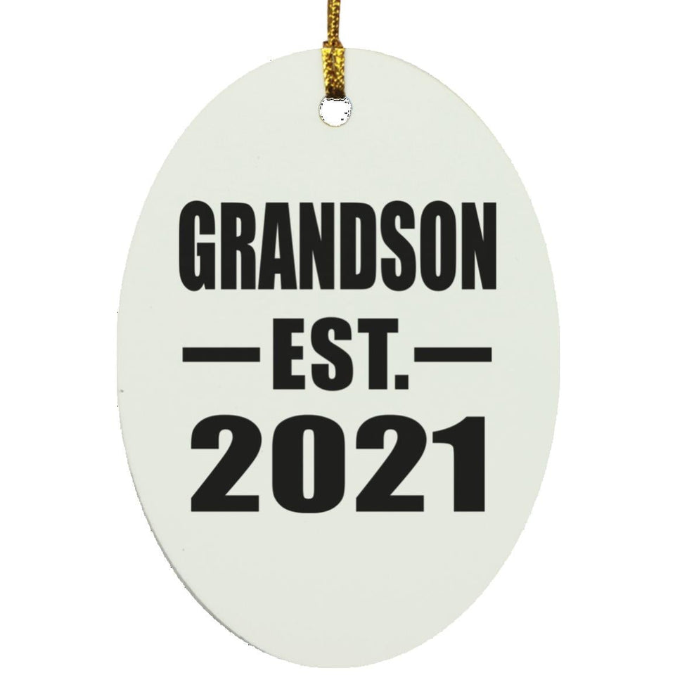 Grandson Established EST. 2021 - Oval Ornament