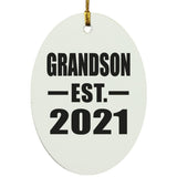 Grandson Established EST. 2021 - Oval Ornament