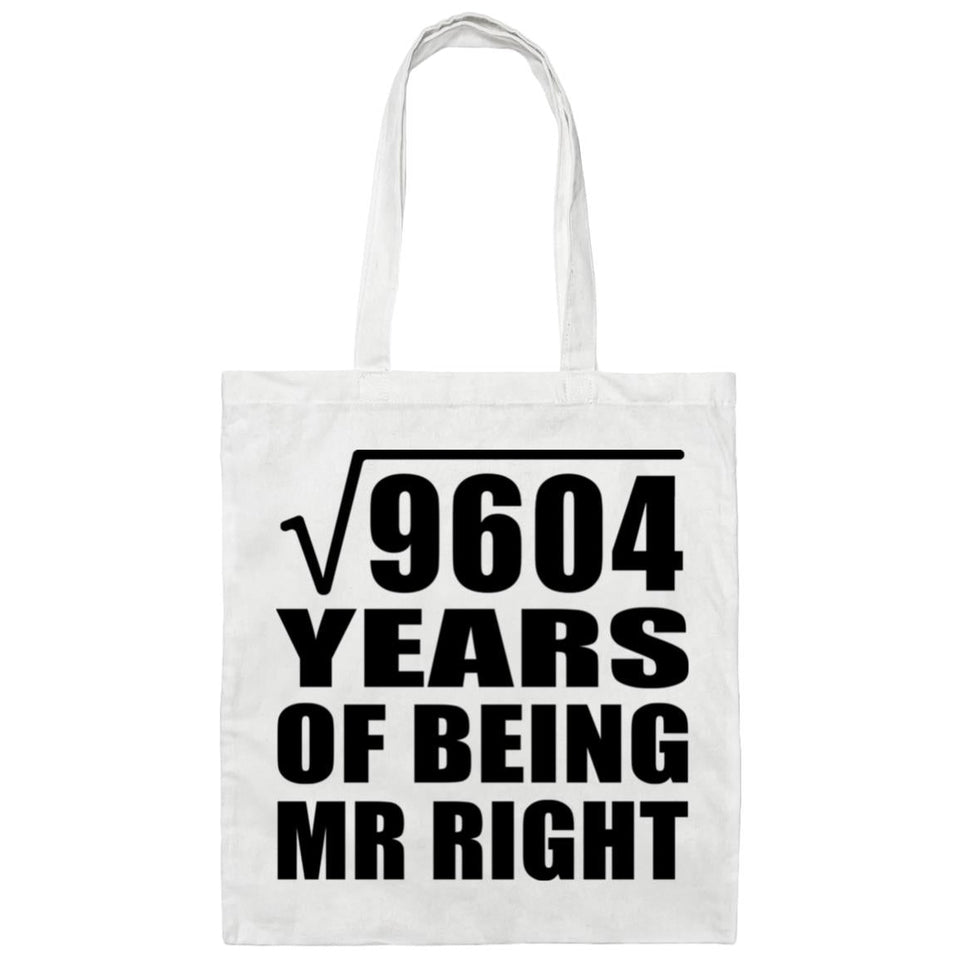 98th Anniversary Square Root of 9604 Years of Being Mr Right - Tote Bag White