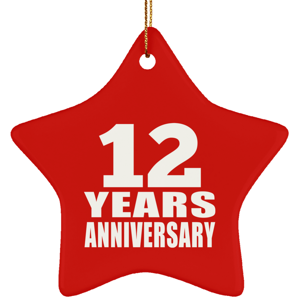 12th Anniversary 12 Years - Star Ornament