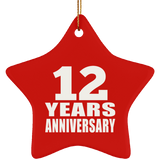 12th Anniversary 12 Years - Star Ornament