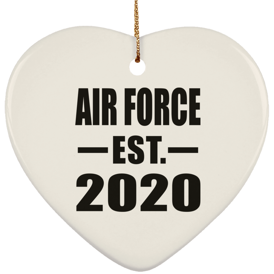 Air Force Established EST. 2020 - Heart Ornament