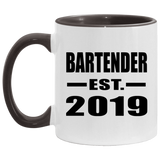 Bartender Established EST. 2019 - 11oz Accent Mug Black