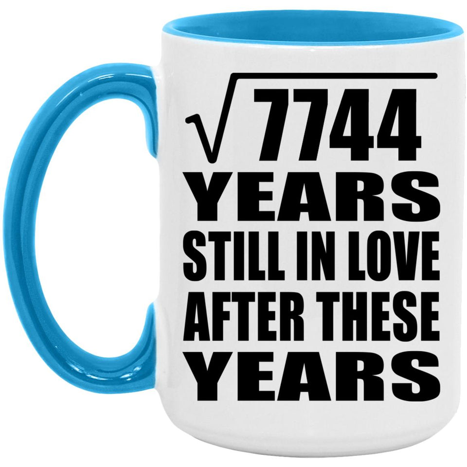 88th Anniversary Square Root of 7744 Years Still In Love - 15oz Accent Mug Blue