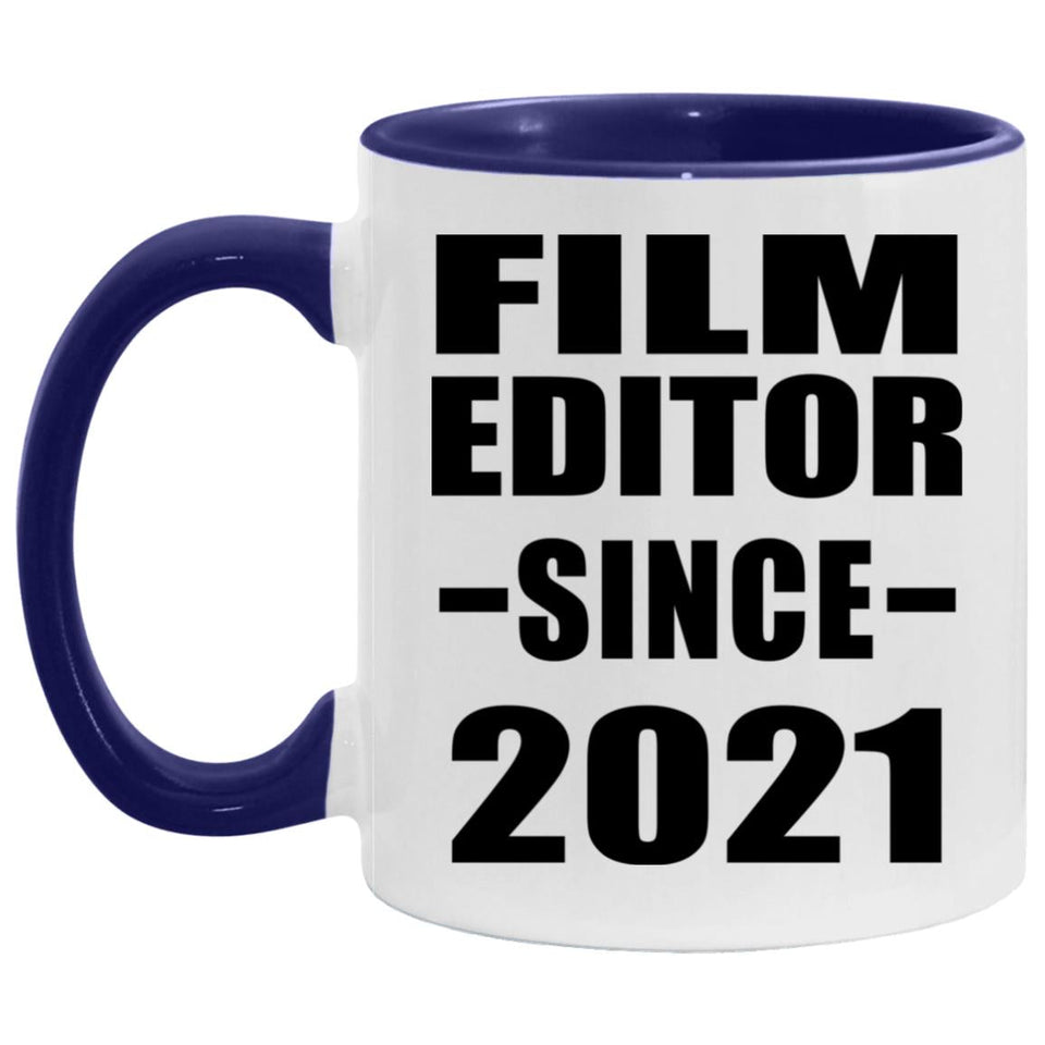 Film Editor Since 2021 - 11oz Accent Mug Purple