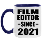 Film Editor Since 2021 - 11oz Accent Mug Purple
