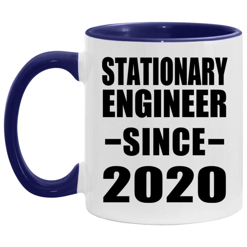 Stationary Engineer Since 2020 - 11oz Accent Mug Purple