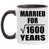 40th Anniversary Married For Square Root of 1600 Years - 11oz Accent Mug Black