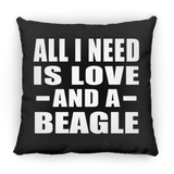 All I Need Is Love And A Beagle - Throw Pillow Black