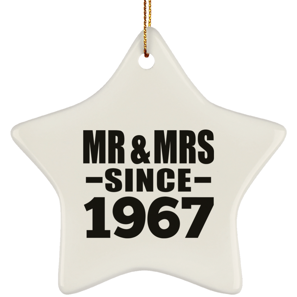 57th Anniversary Mr & Mrs Since 1967 - Star Ornament