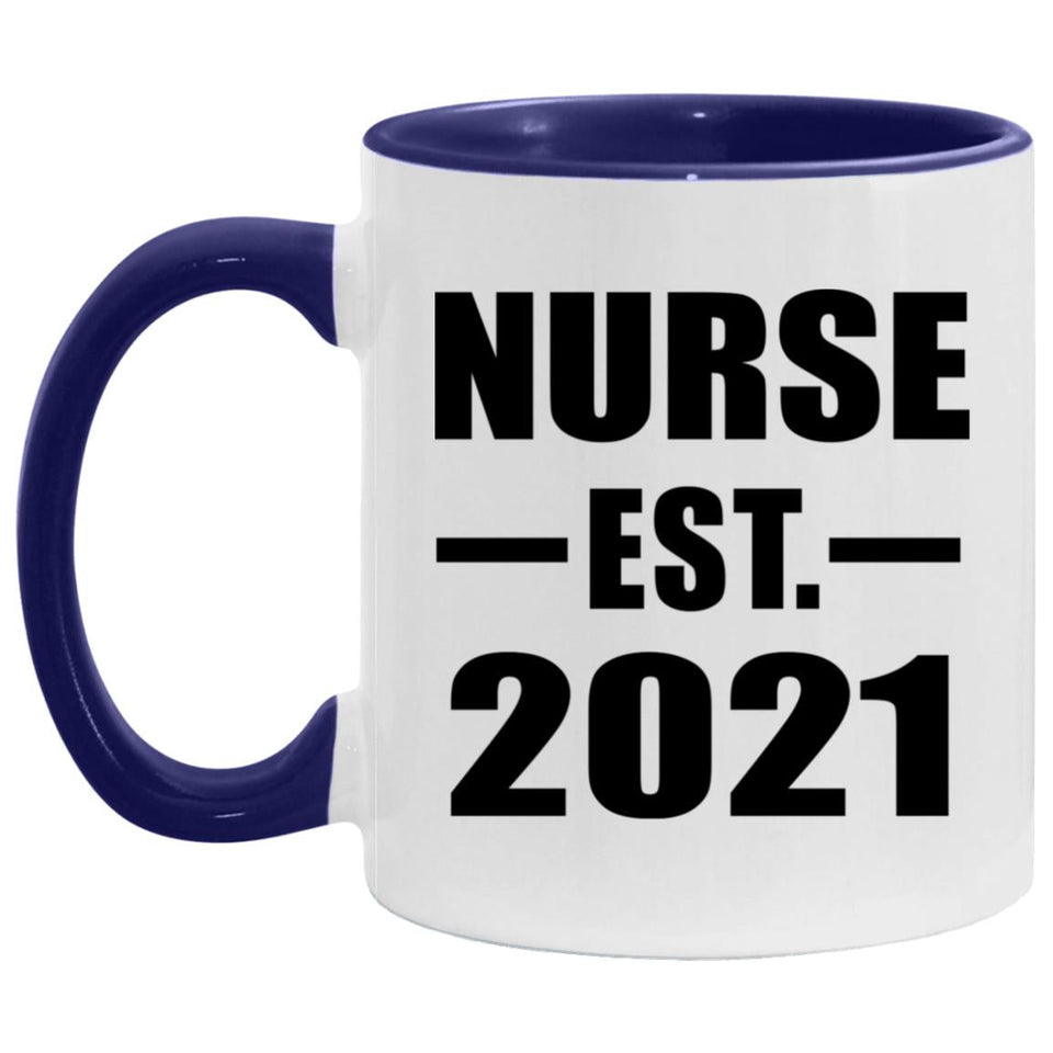 Nurse Established Est. 2021 - 11oz Accent Mug Purple
