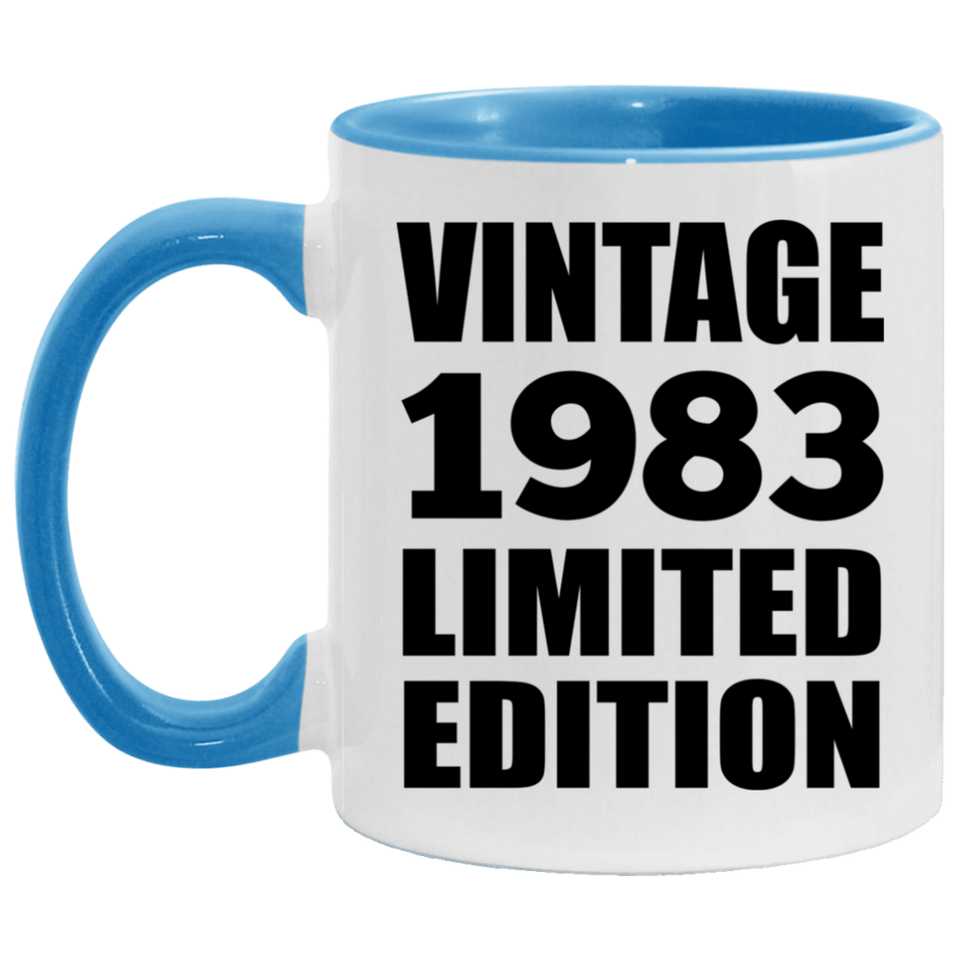 41st Birthday Vintage 1983 Limited Edition - 11oz Accent Mug Blue