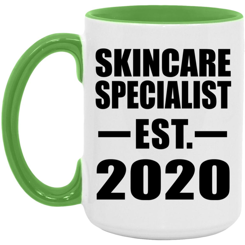 Skincare Specialist Established EST. 2020 - 15oz Accent Mug Green