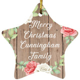 Merry Christmas Cunningham Family - Star Ornament B