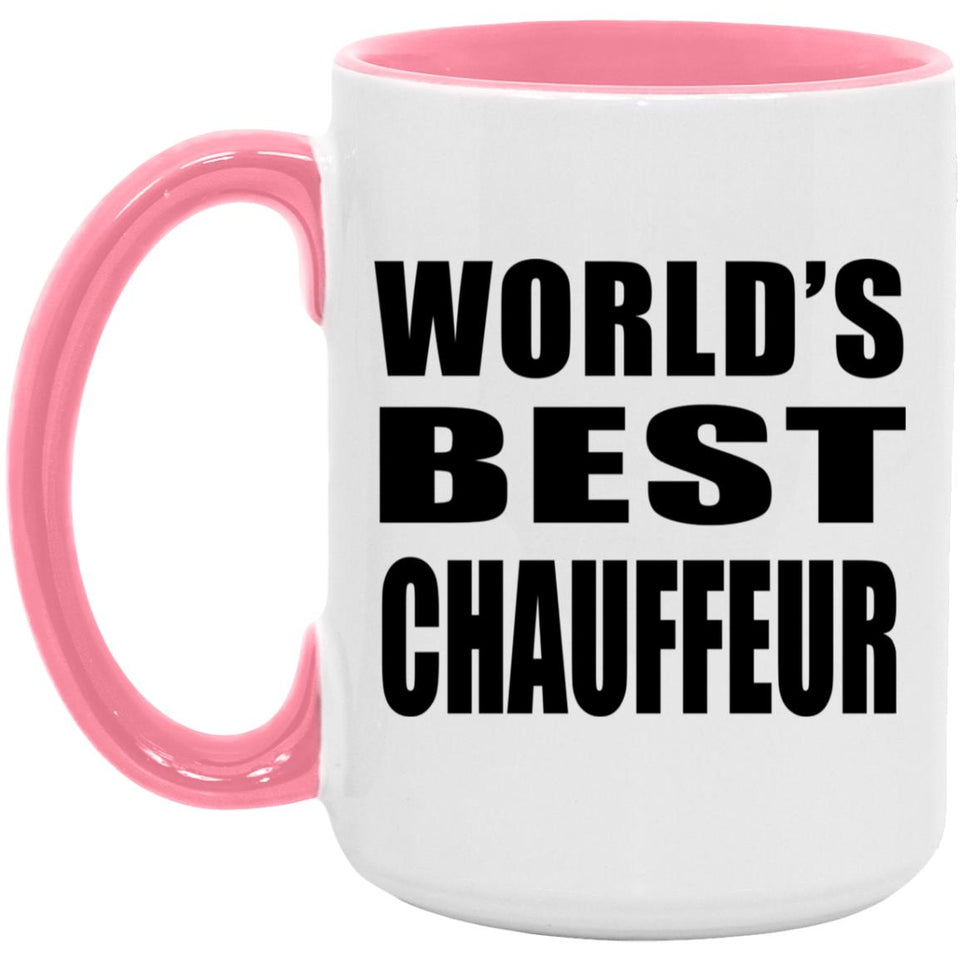 World's Best Chauffeur - 15oz Accent Mug Pink