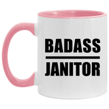 Badass Janitor - 11oz Accent Mug Pink