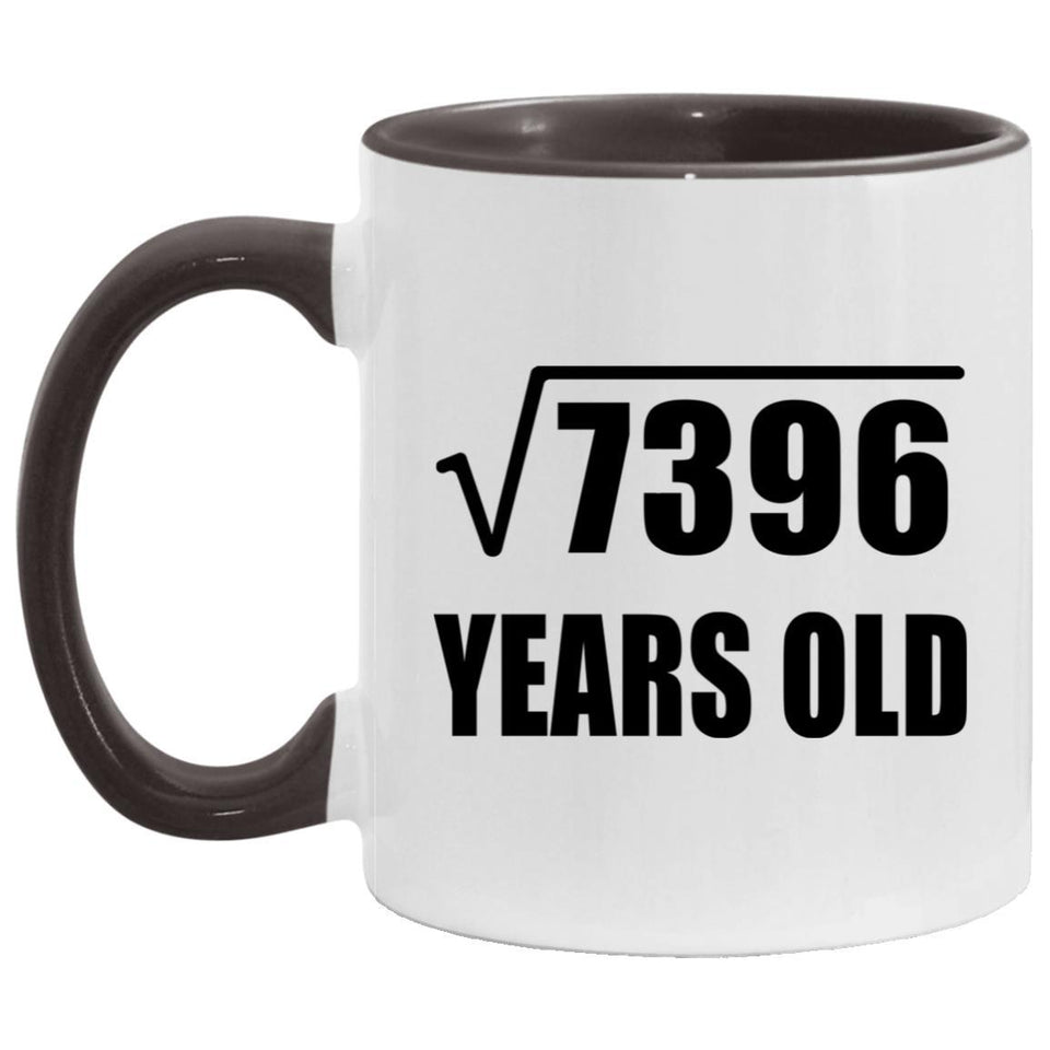 86th Birthday Square Root of 7396 Years Old - 11oz Accent Mug Black