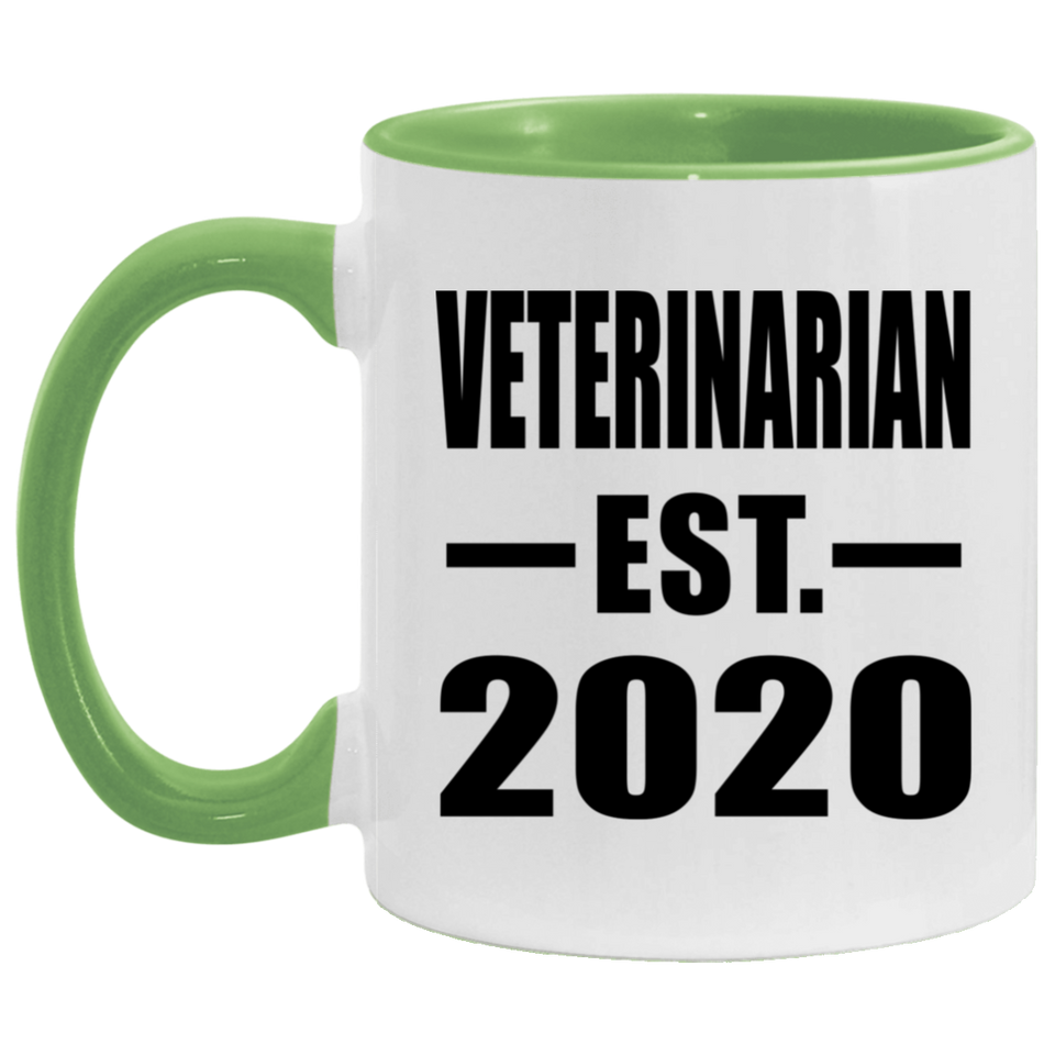 Veterinarian Established EST. 2020 - 11oz Accent Mug Green