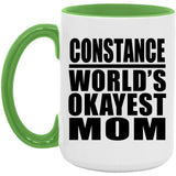 Constance World's Okayest Mom - 15oz Accent Mug Green
