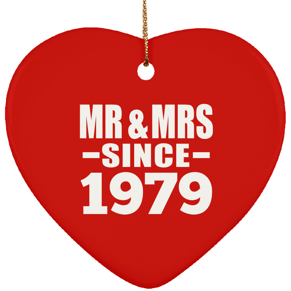 45th Anniversary Mr & Mrs Since 1979 - Heart Ornament