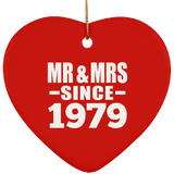 45th Anniversary Mr & Mrs Since 1979 - Heart Ornament