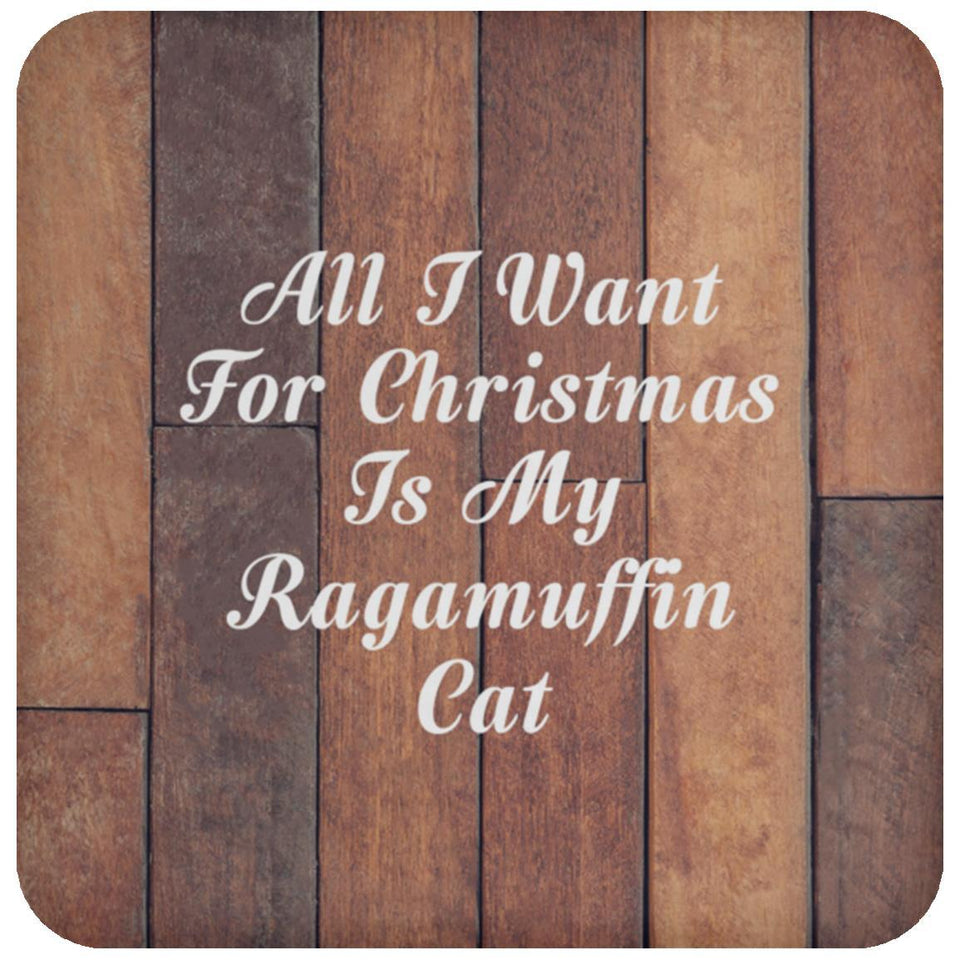 All I Want For Christmas Is My Ragamuffin Cat - Drink Coaster E