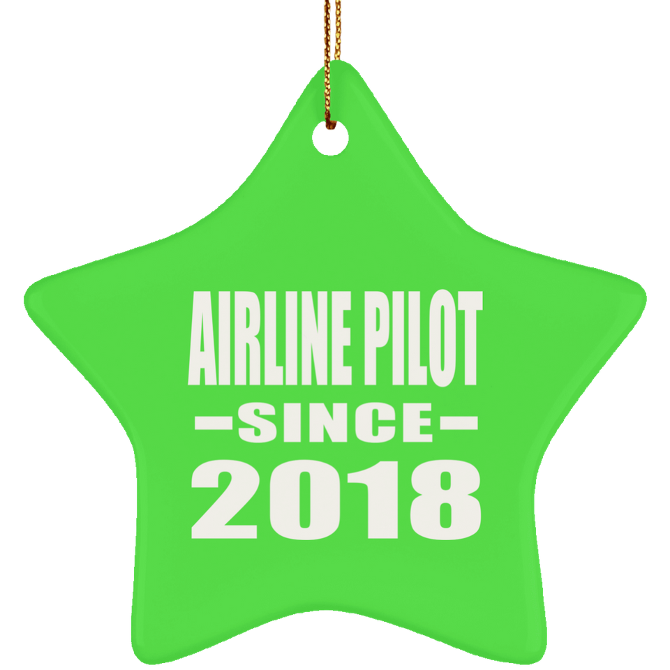Airline Pilot Since 2018 - Star Ornament