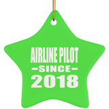 Airline Pilot Since 2018 - Star Ornament