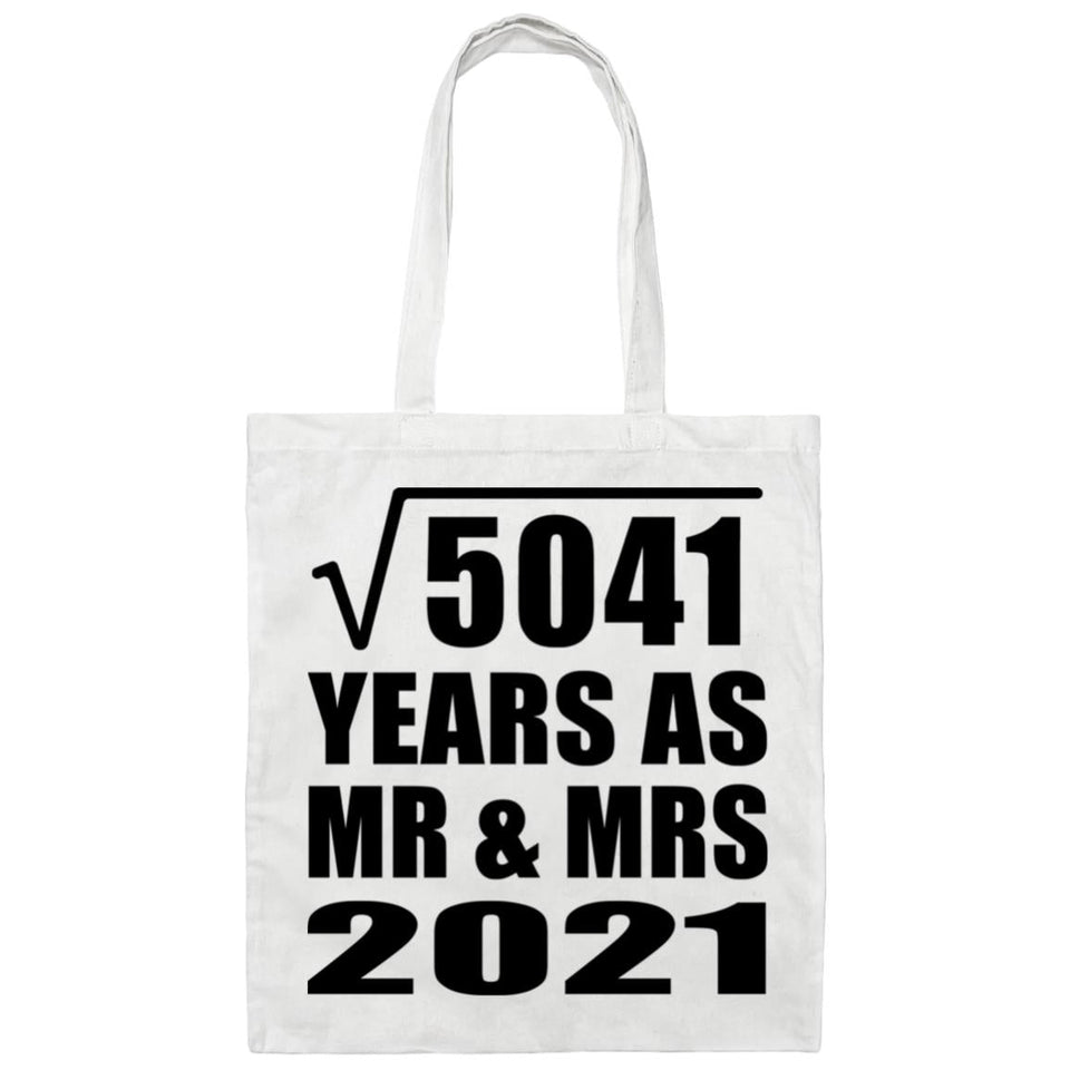 71st Anniversary Square Root of 5041 Years As Mr & Mrs 2021 - Tote Bag White