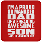 Proud HR Manager Dad Of Awesome Son - Drink Coaster