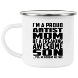 Proud Artist Mom Of Awesome Son - 12oz Camping Mug